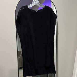 Eileen Fisher Black Textured Tunic Top